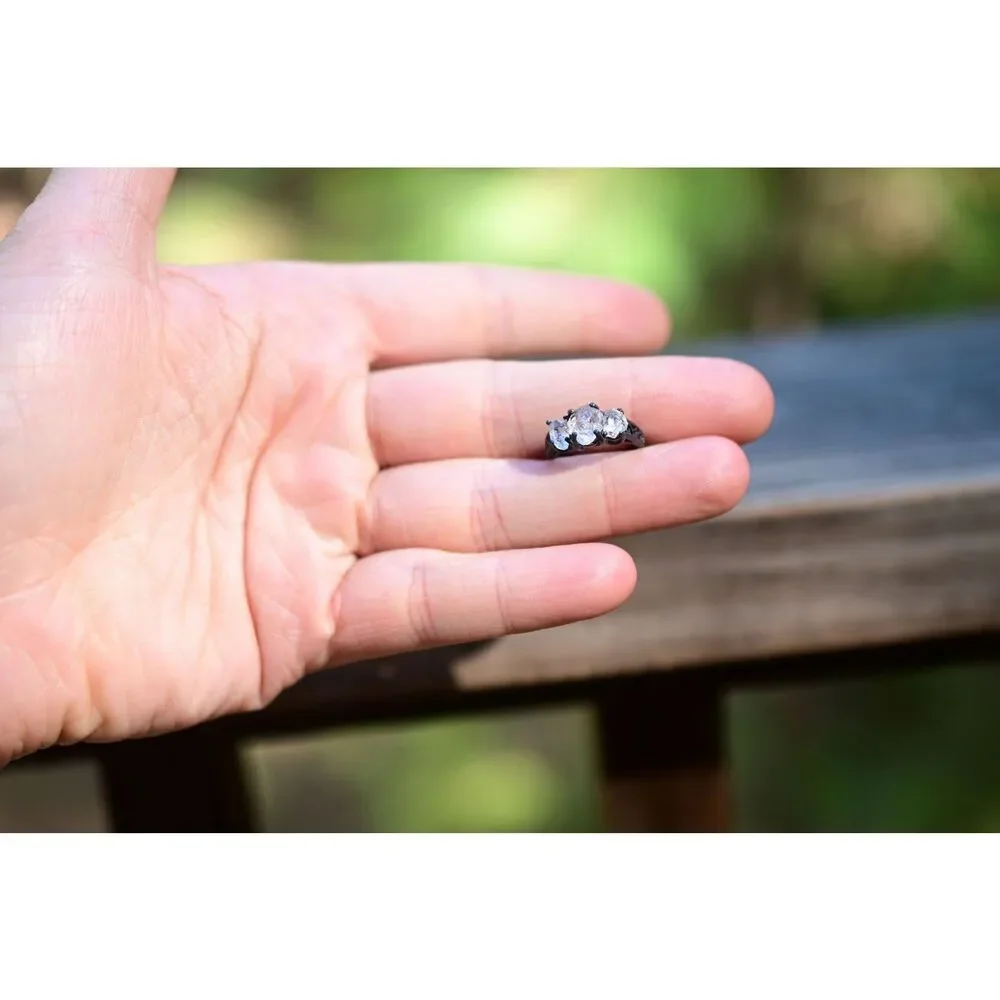 Raw stone jewelry, Lake County diamond engagement ring